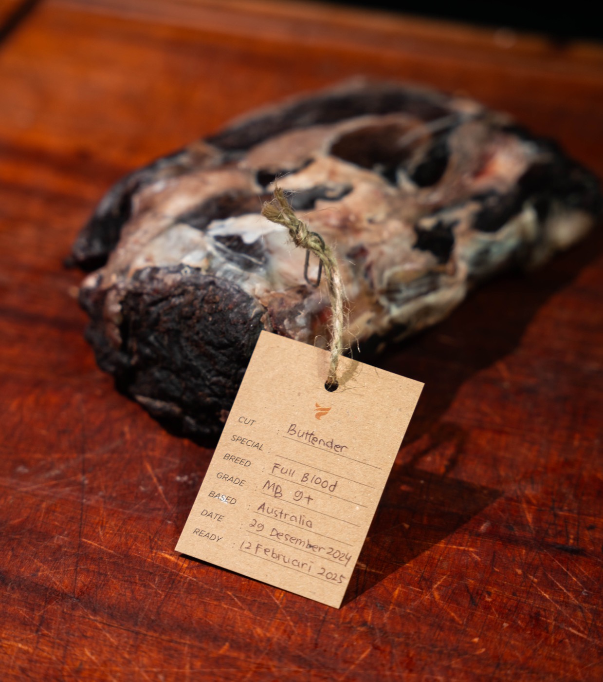 Buttender dry-aged Fullblood Wagyu at Meatguy Steakhouse Jakarta