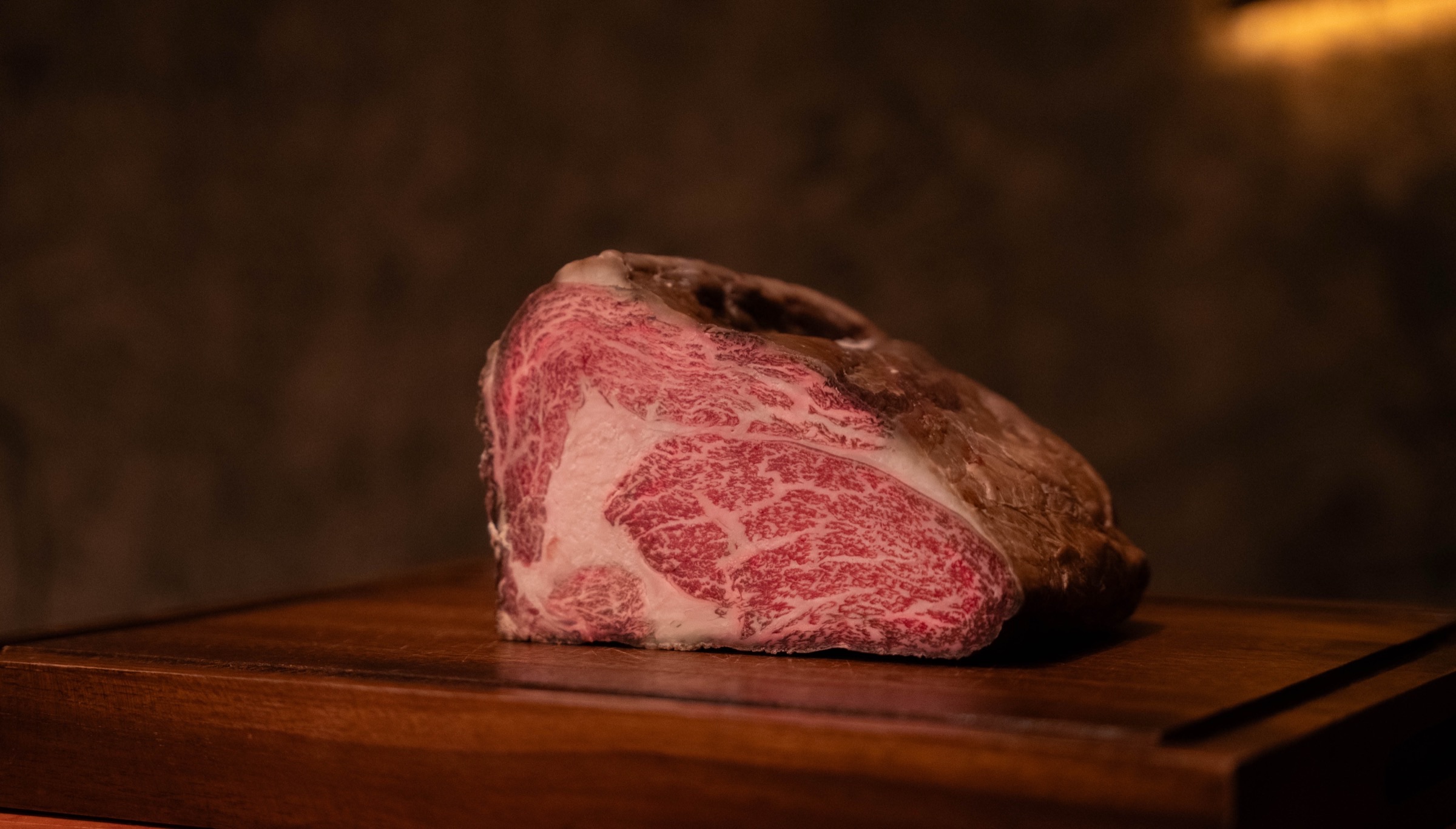 Dry-aged Fullblood Wagyu ribeye at Meatguy Steakhouse, Southeast Asia's first DRY AGER room, Jakarta